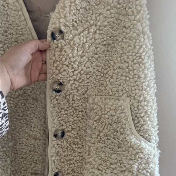 And Now This Cream Sherpa Vest - Cozy Womens Layering Vest - Picture 4 of 6